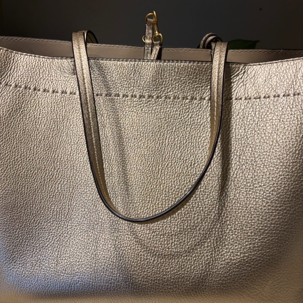 Tory Burch McGraw Metallic Leather Tote - Picture 8 of 11